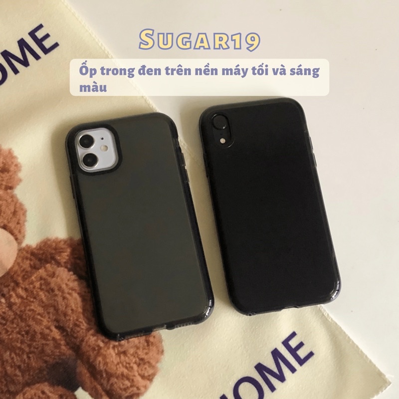 Ốp lưng iphone TPU trong suốt/trong đen VIỀN chống va đập Sugar19