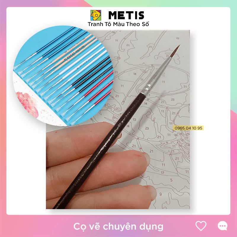 Cọ vẽ chuyên dụng vẽ màu nước sơn dầu màu acrylic nét nhọn mảnh METIS