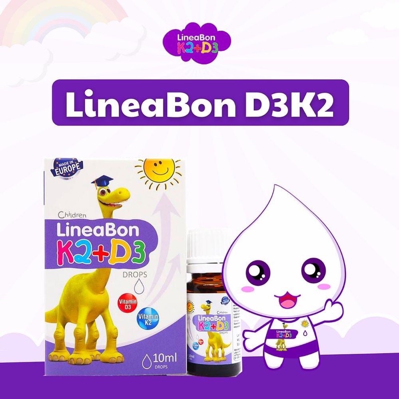Vitamin D3K2 Lineabone Châu Âu cho bé cao lớn và ngủ ngon giấc