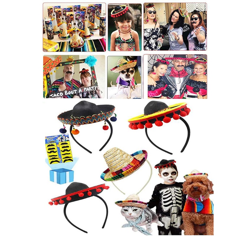 Nón Rơm Mini Đội Đầu Hóa Trang Halloween