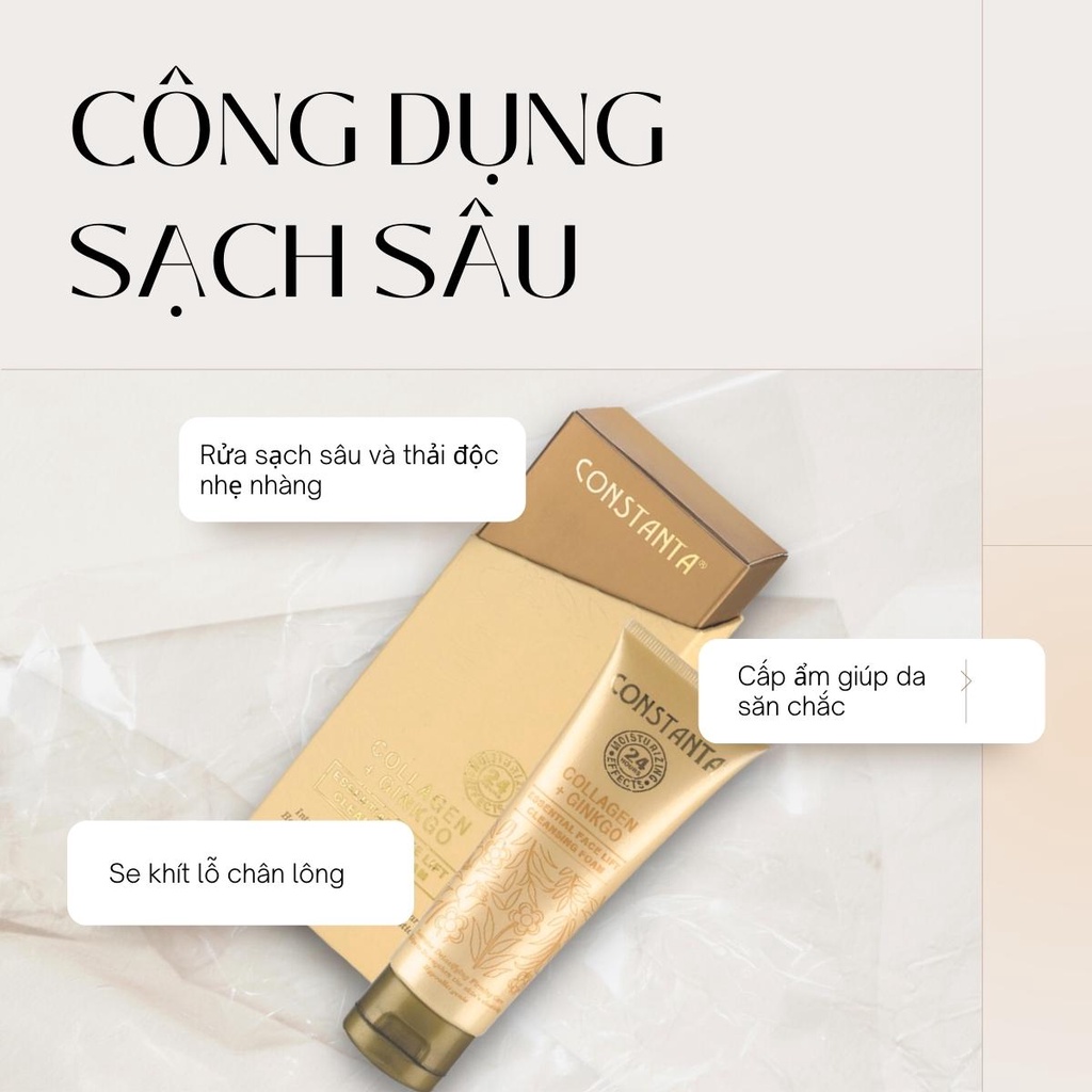 Sữa rửa mặt Constanta bổ sung collagen cấp ẩm và hỗ trợ thải độc cho da 75ml chính hãng thái lan