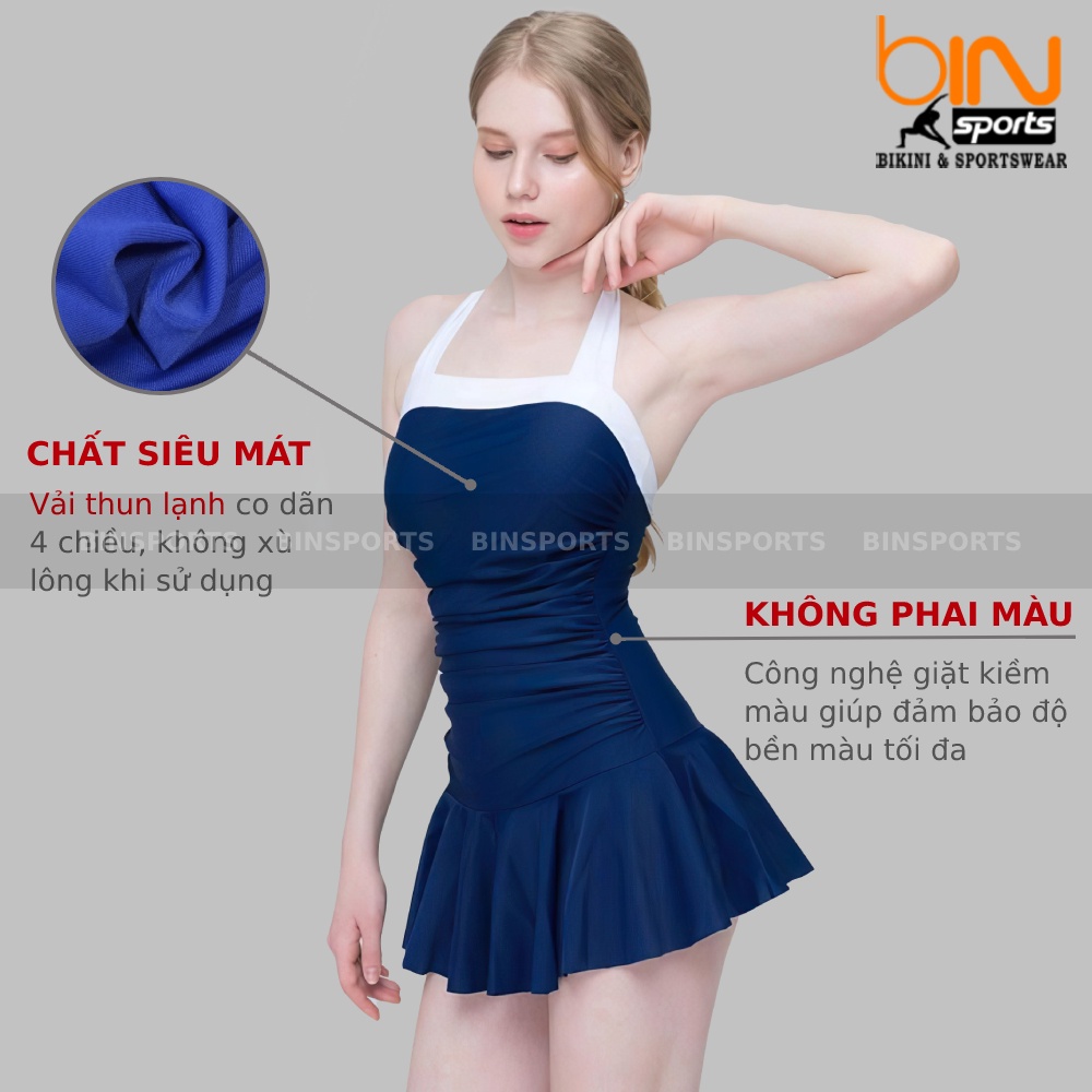 Bikini Nữ Một Mảnh Váy Liền Đi Biển Freesize Bin Sports BHV086