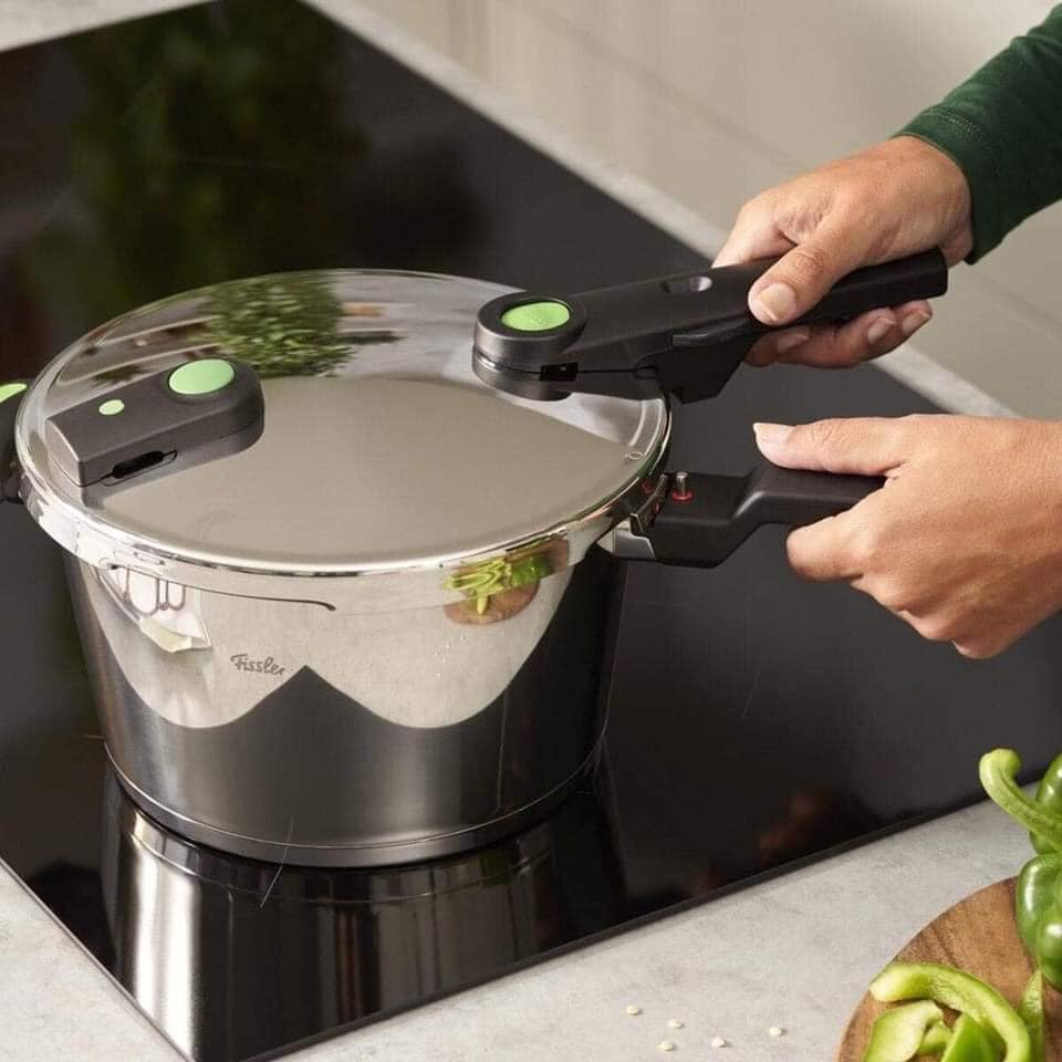 Áp suất Fissler 4,5L Vitaquick GREEN made in Germany kèm xửng hấp