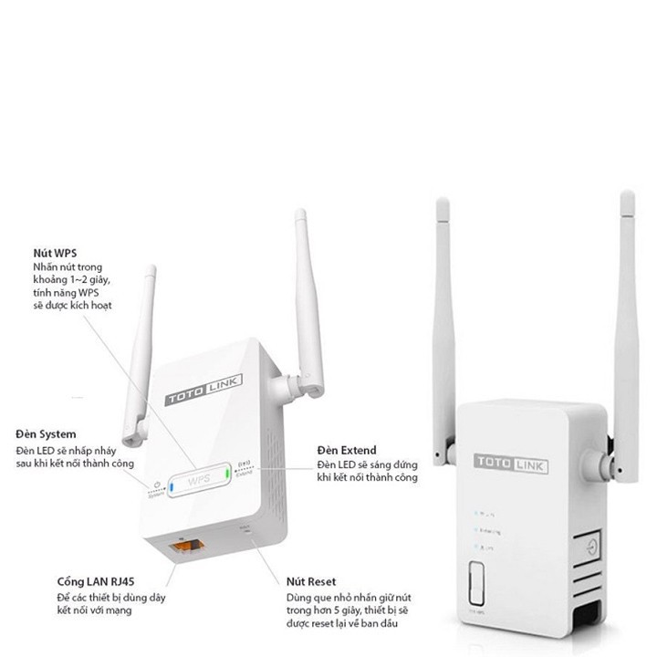 Thiết bị mở rộng sóng WiFi TOTOLINK EX200 chuẩn N 300Mbps DGW phân phối | WebRaoVat - webraovat.net.vn