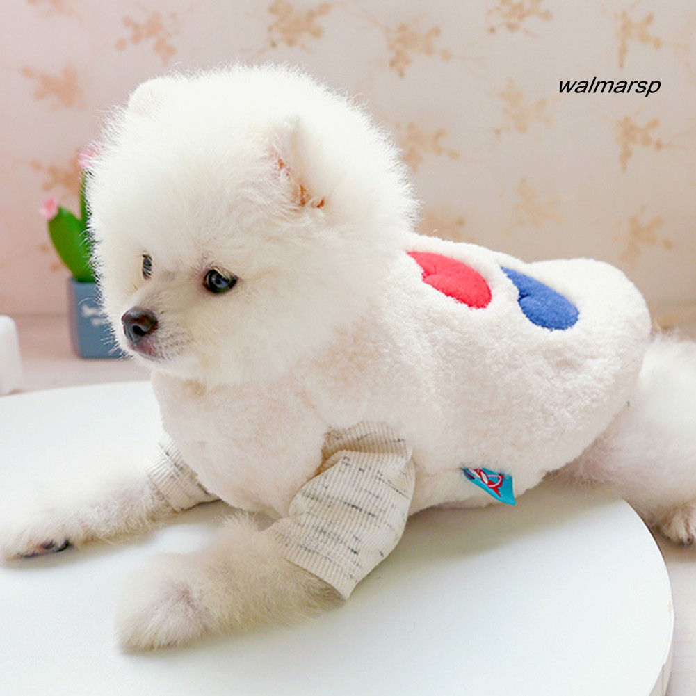 [OCT] Dog Heart Rainbow Pattern Stitching Jacket Pet Apparel Cat Comforting Clothes