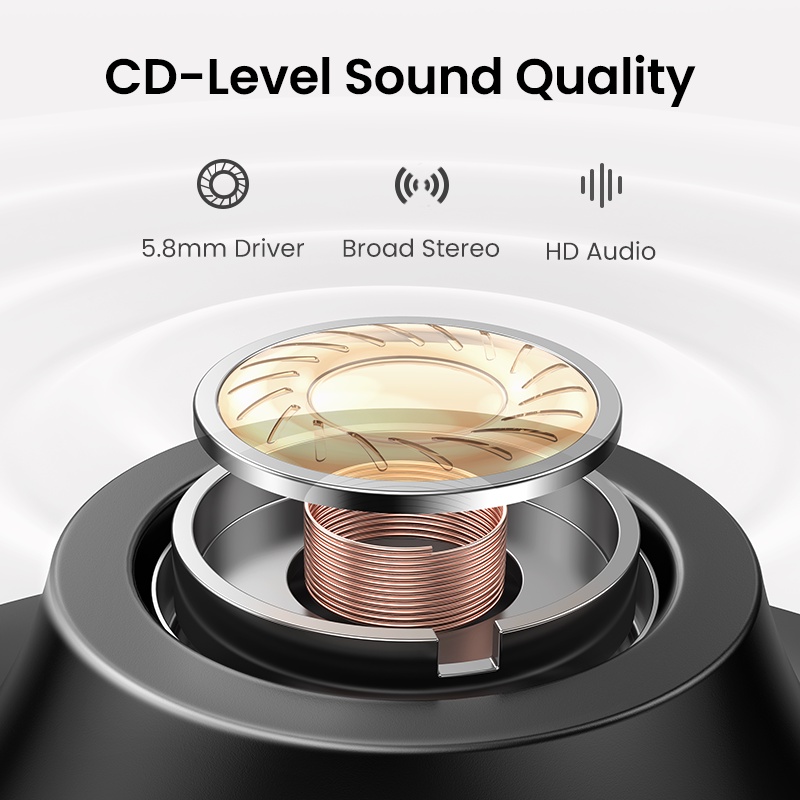 Tai Nghe Bluetooth Không Dây UGREEN WS102 TWS Chip Qualcomm Âm Thanh HIFI Mic Đàm Thoại Rõ Ràng Nút Cảm Ứng