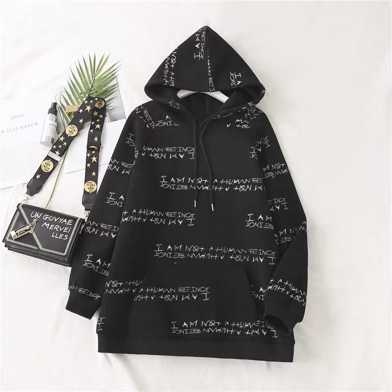 Áo Hoodie Nón Chui Trùm Đầu Nữ Nam Unisex Chất Vải Nỉ Poly Nam Nữ In Chữ WAH036NO