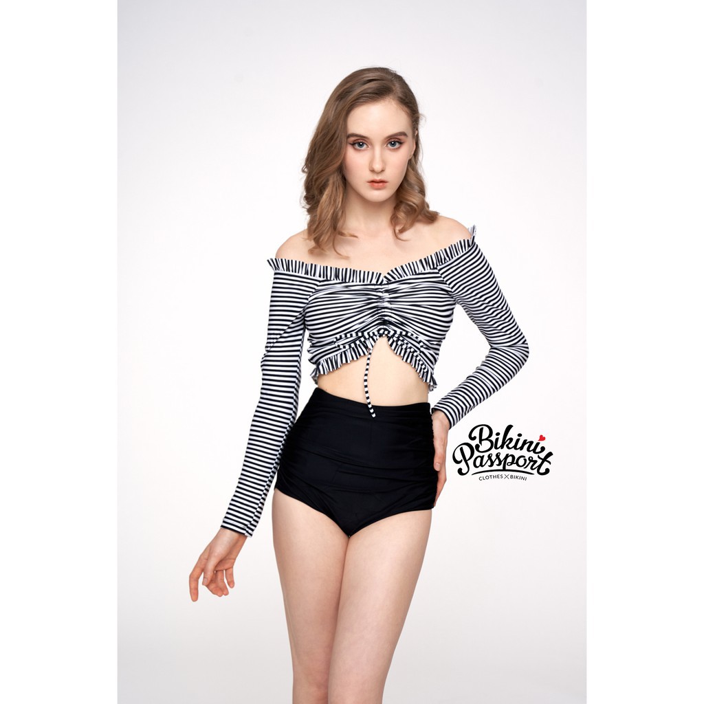 HÀNG CAO CẤP -  BIKINI PASSPORT - Quần bơi Nữ lẻ Lưng cao nhún trước - Đen - BS234_BL  - Hàng Cao Cấp | BigBuy360 - bigbuy360.vn