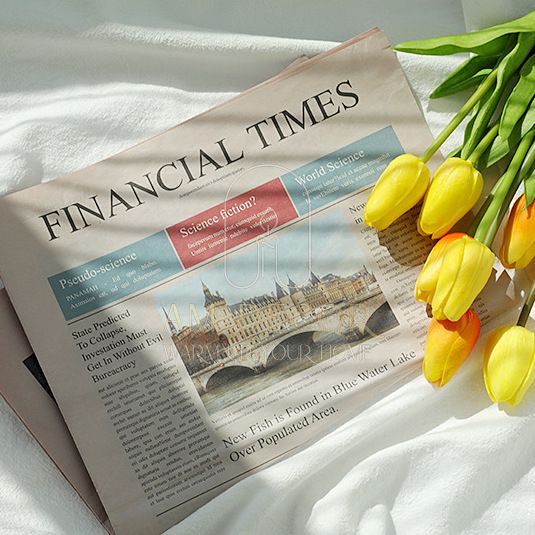 Tờ báo tiếng Anh đạo cụ chụp ảnh, giấy gói phong cách retro decor trang trí sang trọng - AM Decor