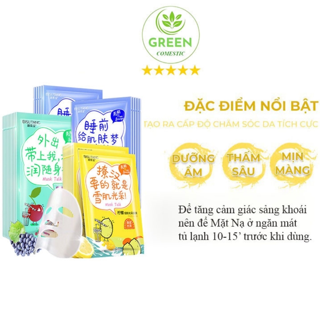 Mặt Nạ Dưỡng Da Hoa Quả Bisutang – Mặt Nạ Dưỡng Da Trắng Sáng Se Khít Lỗ Chân Lông Nội Địa Trung  - Green Comestic