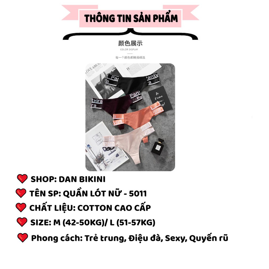 Quần Lọt Khe Nữ ❤️FREESHIP❤️ Quần Lót Nữ Lọt khe cotton cao cấp hai dây viền chữ cá tính quyến rũ mã 5011 | BigBuy360 - bigbuy360.vn