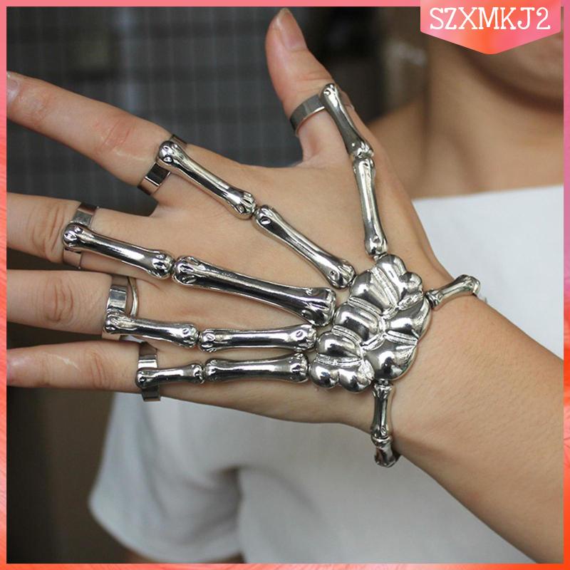 Vòng Đeo Tay Hình Bộ Xương Kèm Nhẫn Co Giãn szxmkj2