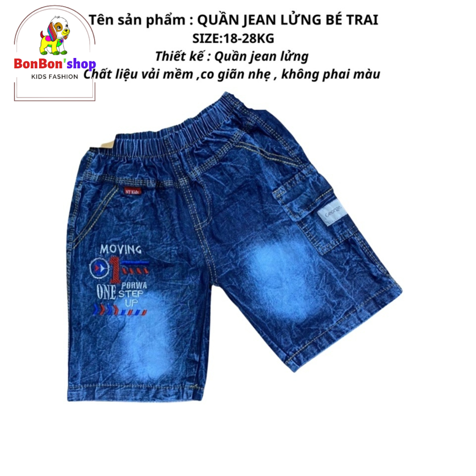 (ảnh+video) Quần short bò cho bé trai, SHORT JEANS CAO CẤP CHO BÉ TRAI SIZE ĐẠI 21-30KG