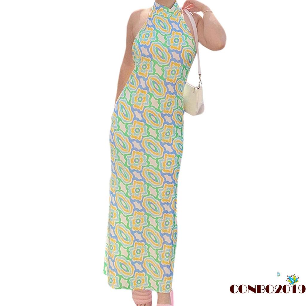 Đầm Cổ Đứng Xẻ Tà Ôm Dáng Thời Trang Mùa Hè Cho Nữ