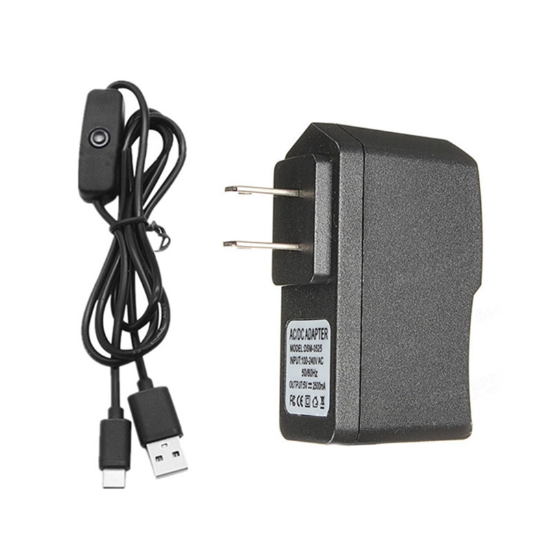Bộ Sạc Nguồn 5V 3A 3000mA USB Type-C Cho Raspberry Pi 4 4B US EU Kèm Công Tắc