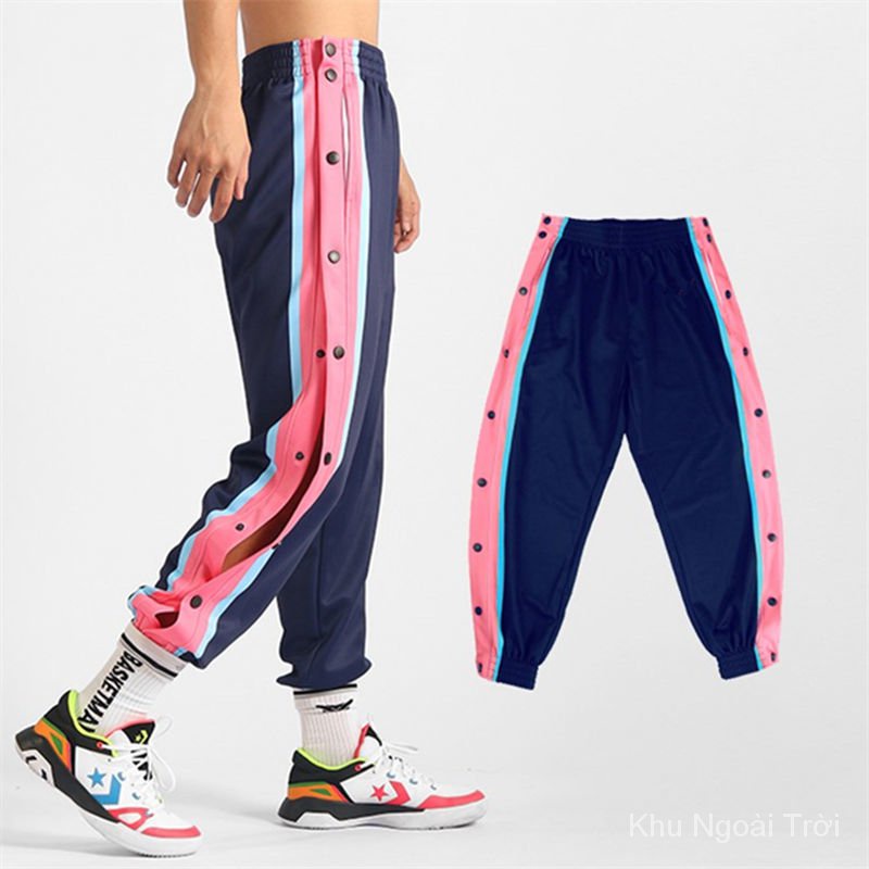 Quần thể thao bóng rổ ống rộng phối nút toàn diện thời trang sành điệu cho nam