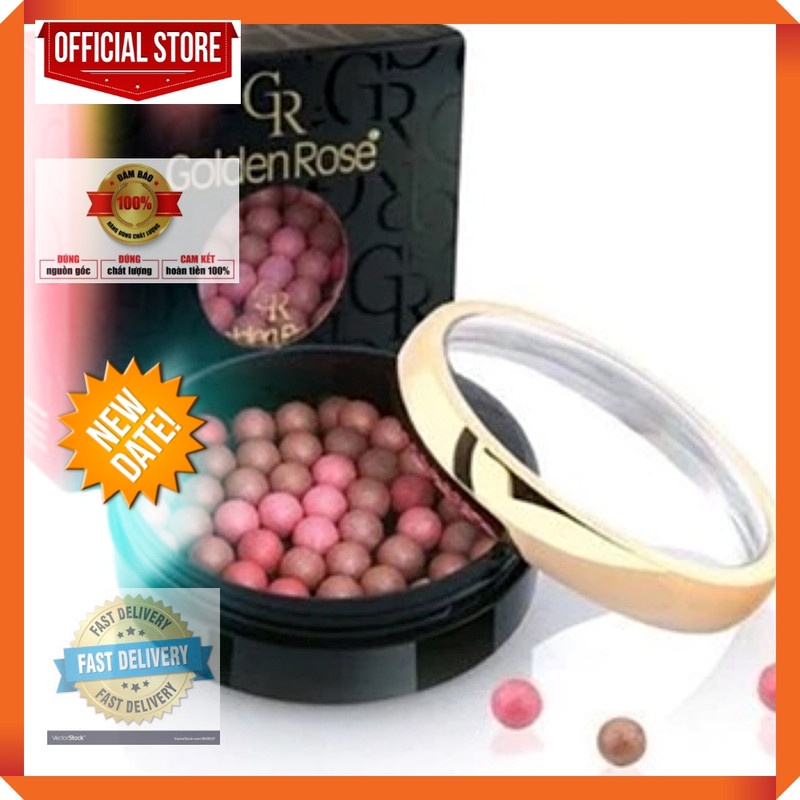 Phấn Má Hồng trang điểm Dạng Viên Golden Rose Ball Blusher (mã 01: trộn hạt màu đồng và màu hồng) da đẹp, sắc đẹp