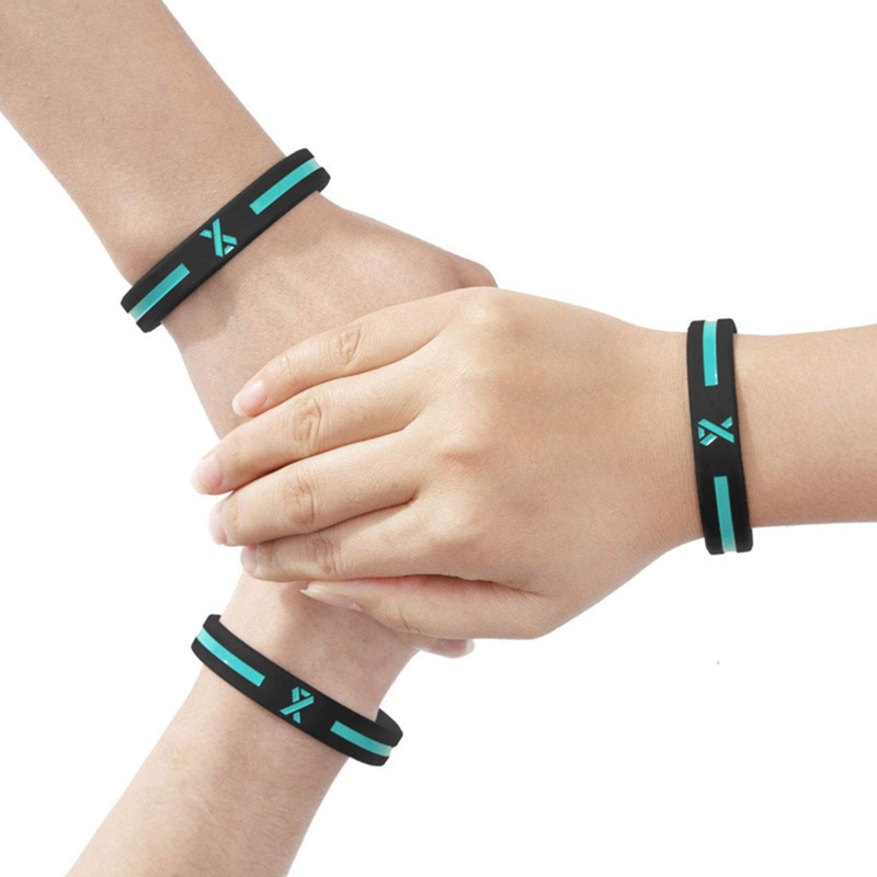 Vòng Tay Cao Su Silicon Màu Xanh Dương / Hồng / Đỏ Thời Trang Thích Hợp Làm Quà Tặng