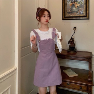 SET ÁO THUN IN KÈM ĐẦM YẾM TÍM