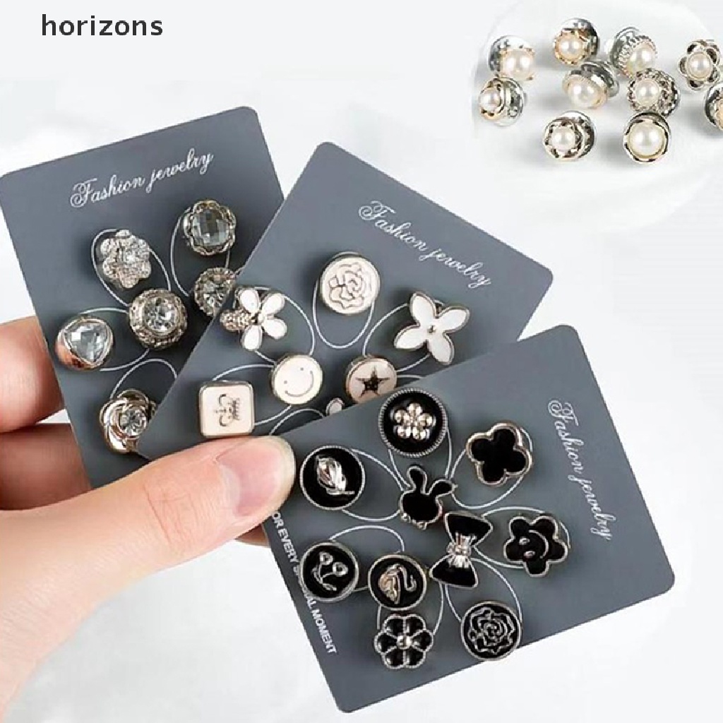 Set 10 Ghim Cài Cổ Áo / Đầm Chống Chói Đính Ngọc Trai Dễ Thương Thiết Thực