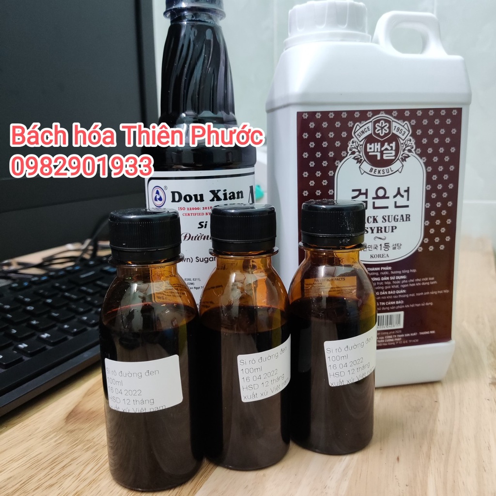 si rô đường đen 100ml làm trà sữa trân châu đường đen - mua 5 tặng 1