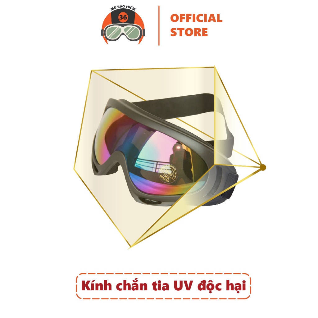 Kính UV- Phi Công SUNDA gắn mũ bảo hiểm nửa đầu