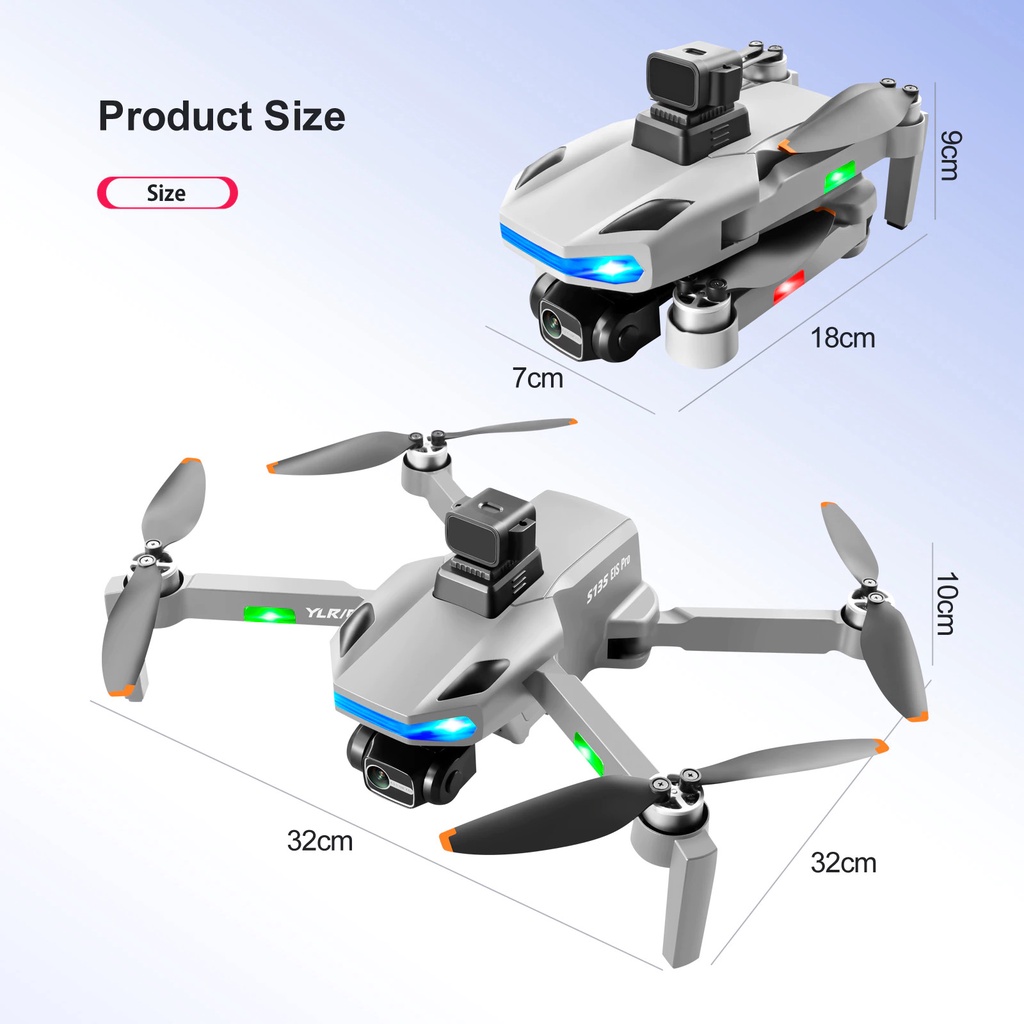 Flycam Camera 8K S135 MAX GPS Cảm Biến Tránh Vật Cản, Thời Gian Bay 30 Phút, Tầm Xa 1500m, Không Chổi Than, 5GWIFI