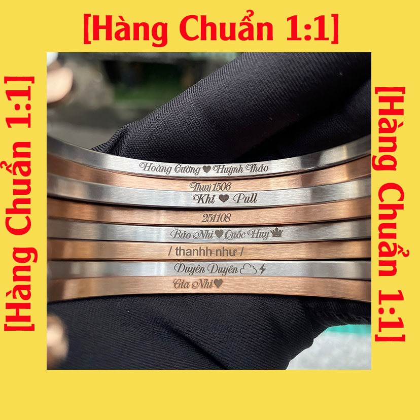 [HÀNG CHUẨN 1:1] Vòng Tay Cuff Ver 1 Khắc Tên - Tặng kèm khắc icon miễn phí