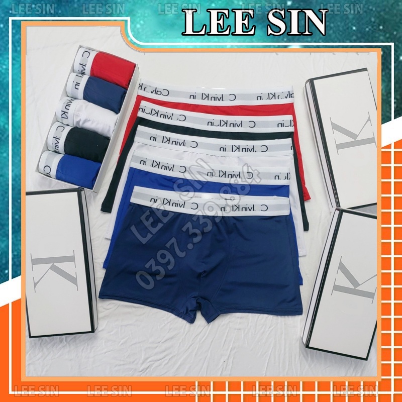 Quần lót nam Boxer thun lạnh Cotton, sịp đùi nam đẹp, quần lót nam đùi co dãn 4 chiều SD02 (Che Tên) - LeeSin