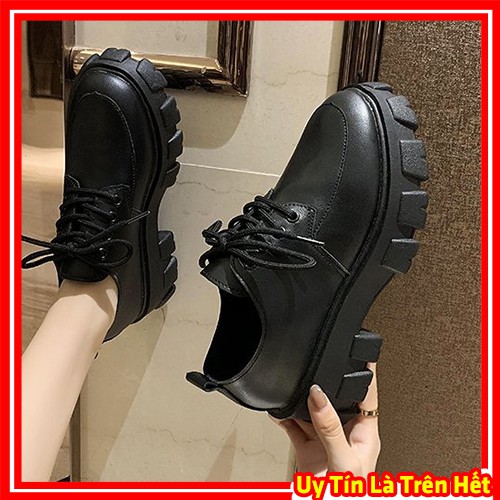 Giày Đốc Da Nữ Ulzzang Bot Thấp Cổ Đế Cao 5cm Mũi Tròn Chống Va Đập Diện Đi Chơi Du Lịch Kiểu Giầy Oxford- Manmy Shop