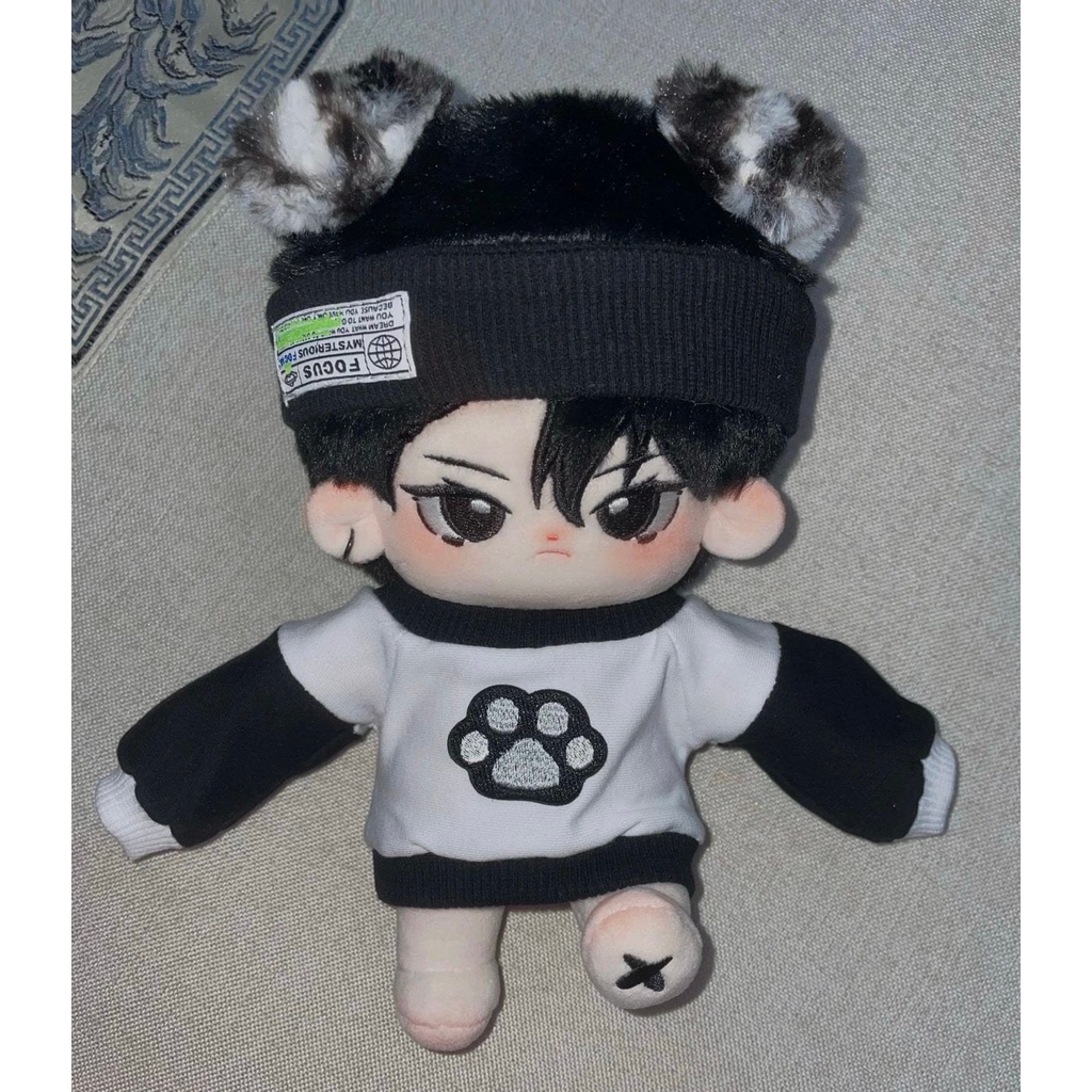 Áo sweater tay ráp hai màu cho bé doll 20cm