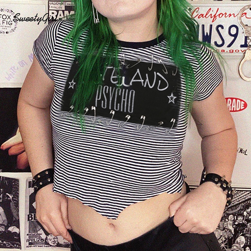 Áo Thun Tay Ngắn Cổ Tròn Họa Tiết Kẻ Sọc Thời Trang Dành Cho Nữ 2022