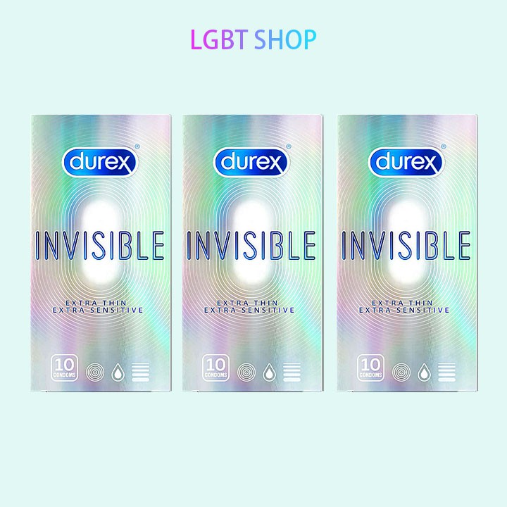 3 hộp Bao Cao Su ÔM SÁT SIÊU MỎNG Durex Invisible - 30 cái