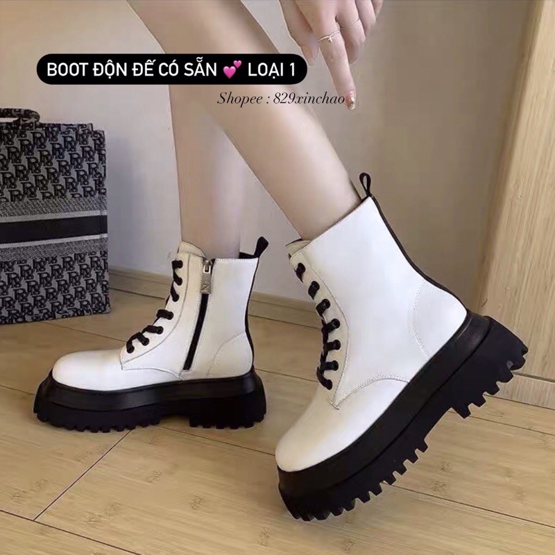 Sẵn, Bốt 2 lớp đế - CÓ KHOÁ KÉO | giày da