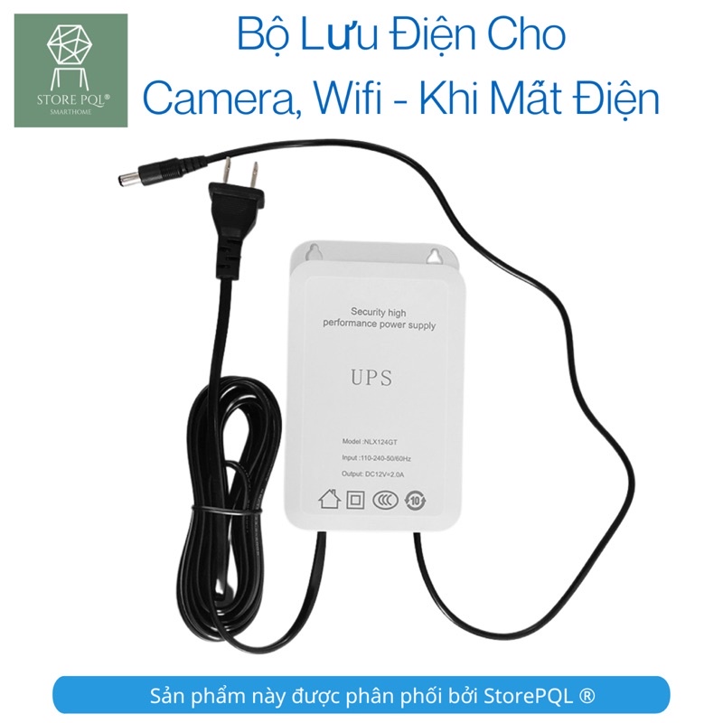 Bộ lưu điện dung lượng cao 3600mAh Wifi Camera khi mất điện - UPS 12V 2A