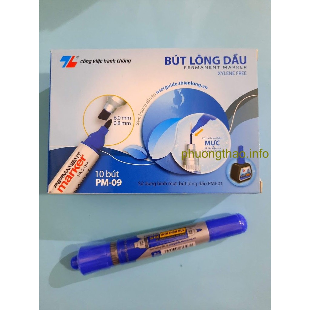 1 Hộp 10 cái bút lông dầu Thiên Long PM-09 - Chính hãng Thiên Long