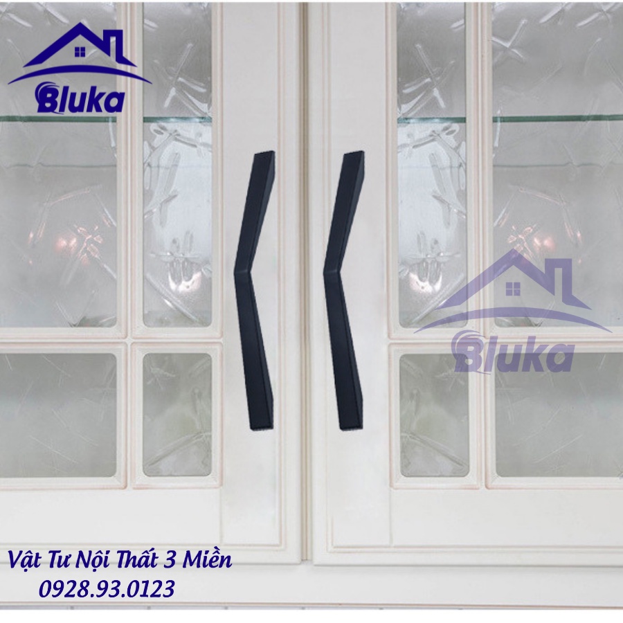 Tay Nắm Dài 1021, Núm Tròn Đen Cho Cửa Tủ Bếp, Tủ Áo, Ngăn Kéo