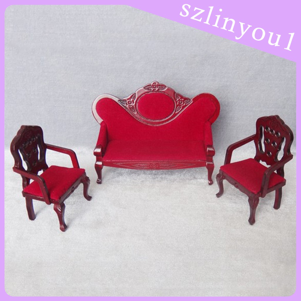 Mô Hình Ghế Sofa Phong Cách Vintage Tỉ Lệ 1 / 12 Trang Trí Nhà Búp Bê