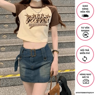 Áo croptop raplang in chữ