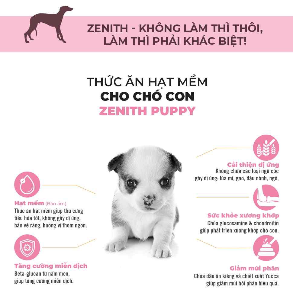 THỨC ĂN HẠT MỀM DUY NHẤT TẠI VIỆT NAM CHO CÚN CON ZENITH GÓI 1,2KG