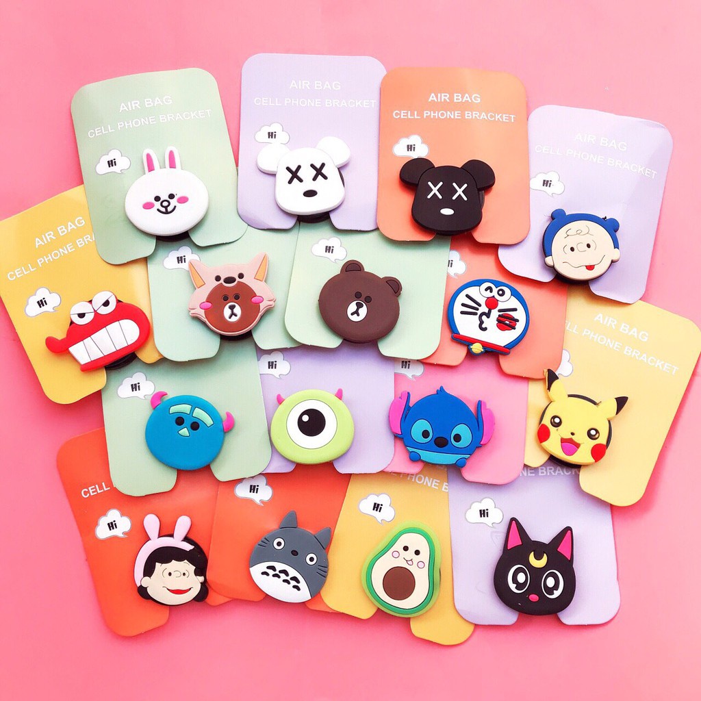 Giá đỡ điện thoại iring pop có thể thu gọn hình kaws mây hoa thú  khủng long dễ thương cute