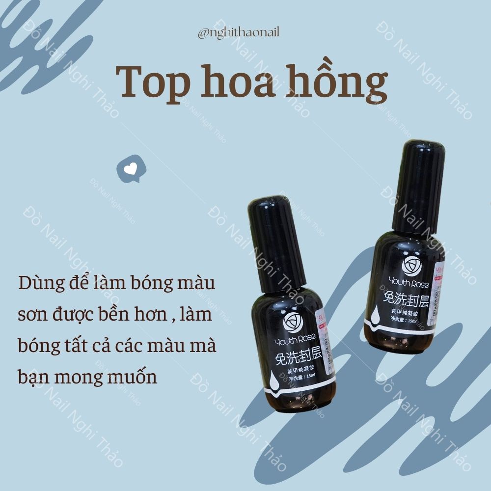 Top hoa hồng chính hãng , sơn top bóng gel 15ml