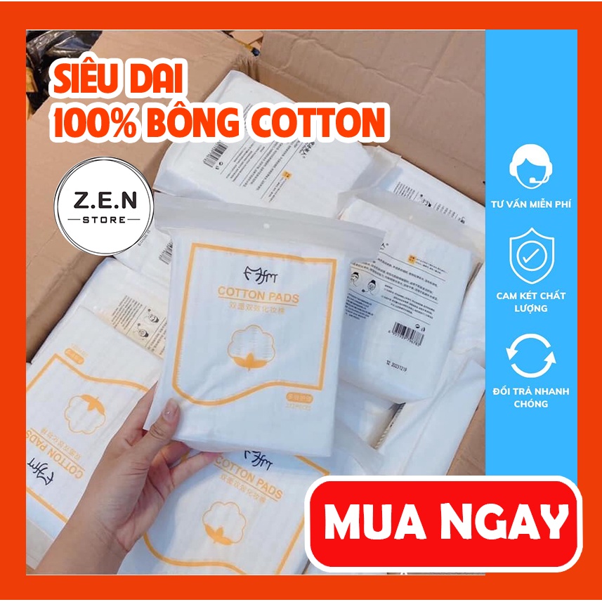 ❣️BÔNG TẨY TRANG 222 MIẾNG COTTON SIÊU DAI❣️hàng thiết kế 3 lớp siêu dai mềm tiện lợi phù hợp cho loại loại da