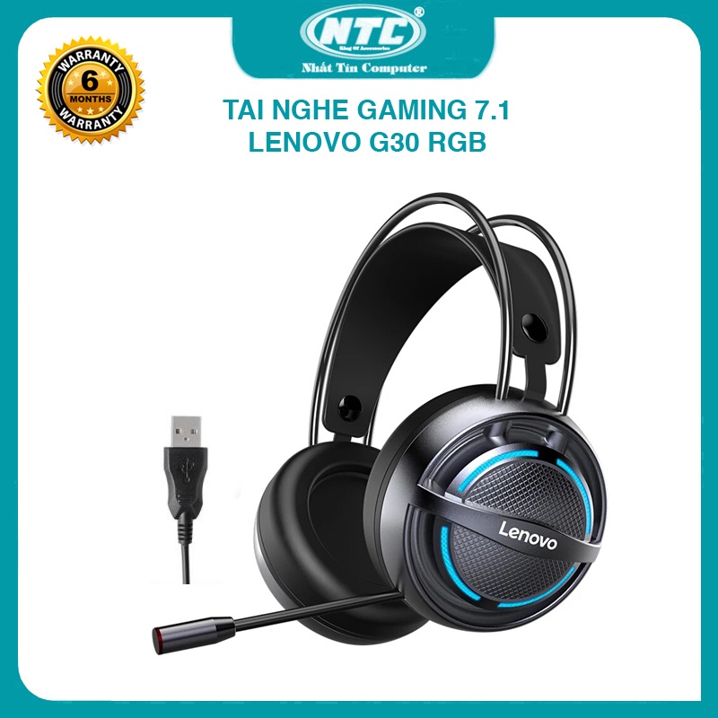 Tai nghe 7.1 gaming LENOVO G30 gọn nhẹ - micro điều chỉnh xoay nhiều hướng (Đen) - Nhất Tín Computer