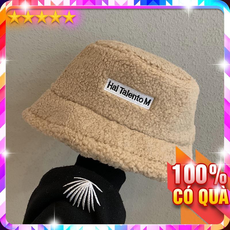 Nón Lông Chất Dày Phối Chữ Siêu Xinh Style Hàn Quốc