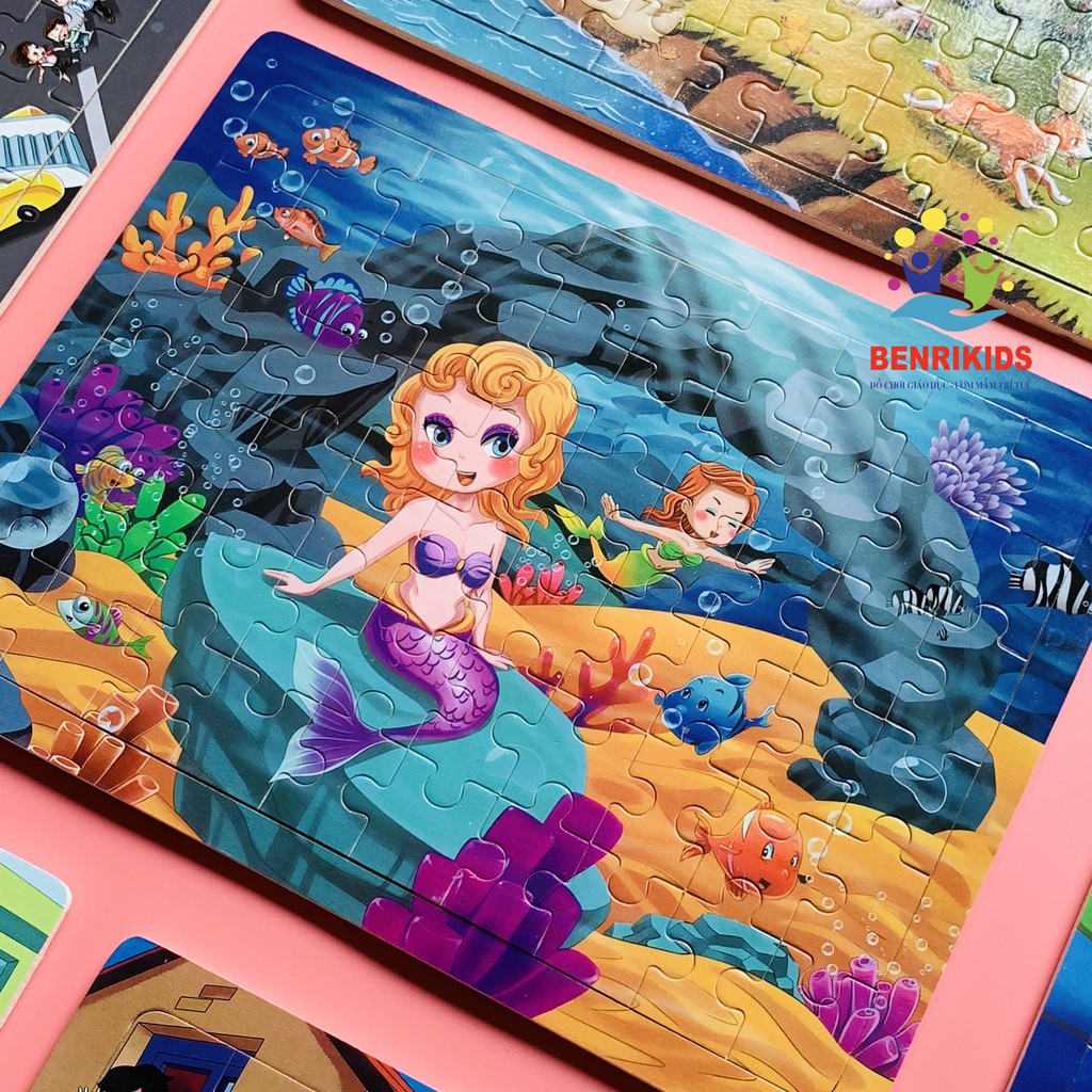 Đồ Chơi Ghép Tranh puzzle 60 Miếng Bằng Gỗ Nhiều Hình Cho Bé Tập Lắp Ráp(Giao Ngẫu Nhiên Hình)