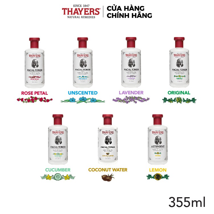 Nước Hoa Hồng Không Cồn Thayers – Hương Nước Dừa - 355ml