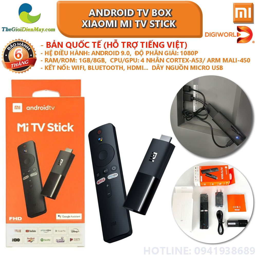 [Bản quốc tế] Android TV Box Xiaomi Mi TV Stick tìm kiếm bằng giọng nói, tiếng việt