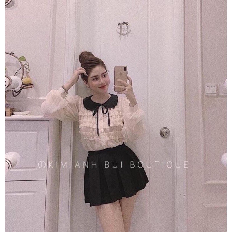 [ Chất đẹp loại 1] Chân váy ngắn xếp ly có quần bên trong phong cách tiểu thư đánh yêu