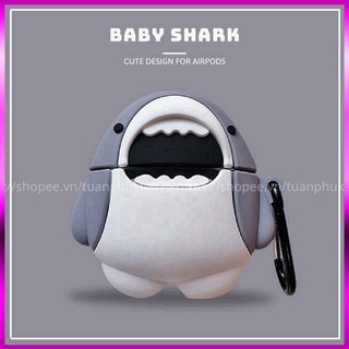 Airpods Case ⚡ Freeship ⚡ Cá Mập Cute - Case Tai Nghe Không Dây Airpods 1/ 2/ i12/ Pro -